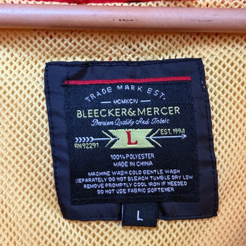 Bleecker Mercer Jacket Mens Large Colorblock Windbreaker Retro Hooded 1/4 Zip - Picture 2 of 9